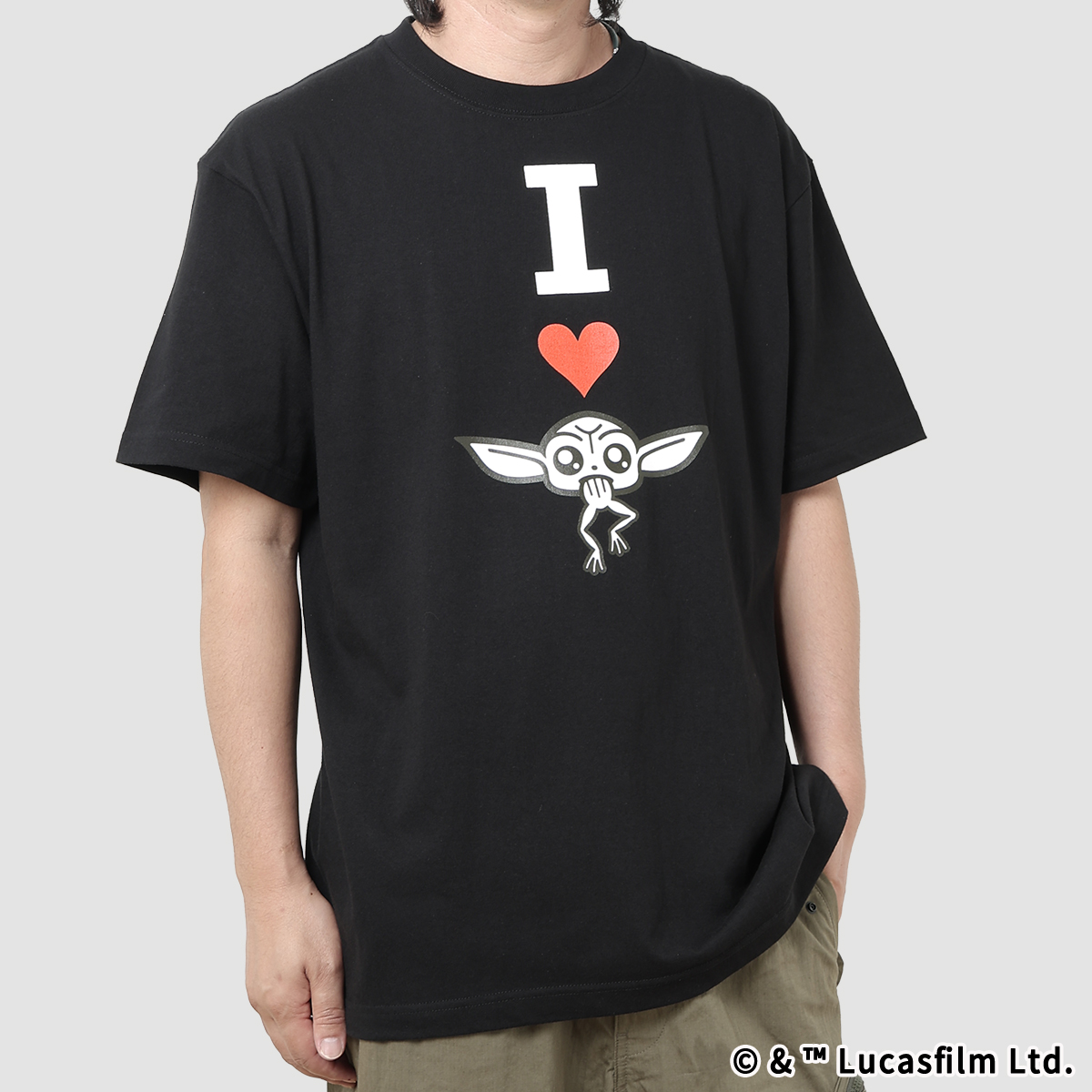 STAR WARS Tシャツ I LOVE GROGU 黒